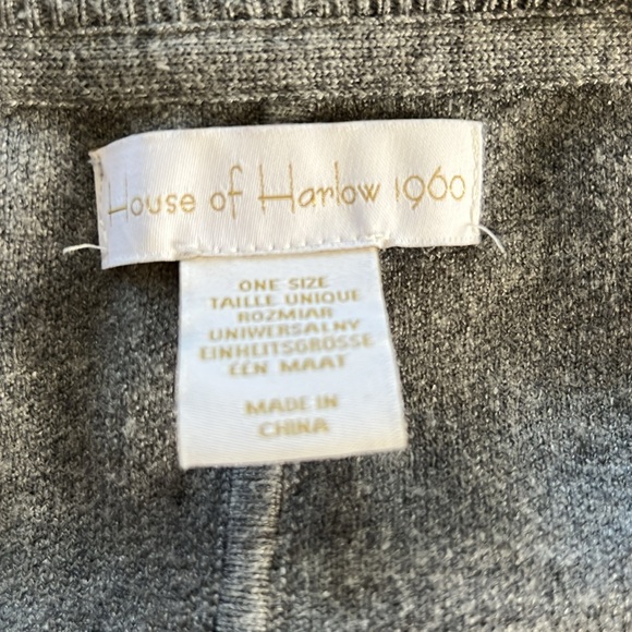House of Harlow 1960 Gray V-Neck Poncho Sweater - Picture 7 of 7